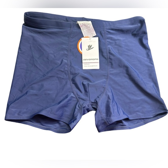 DEVOROPA men’s navy blue swim jammer drawstring front swim shorts trunks XL NWT - Picture 2 of 8